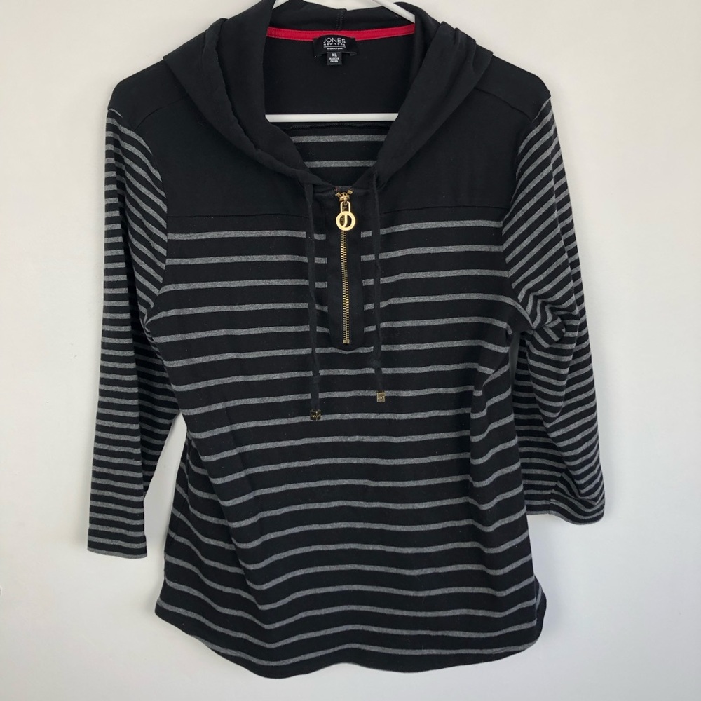 Jones New York Black Cotton top XL